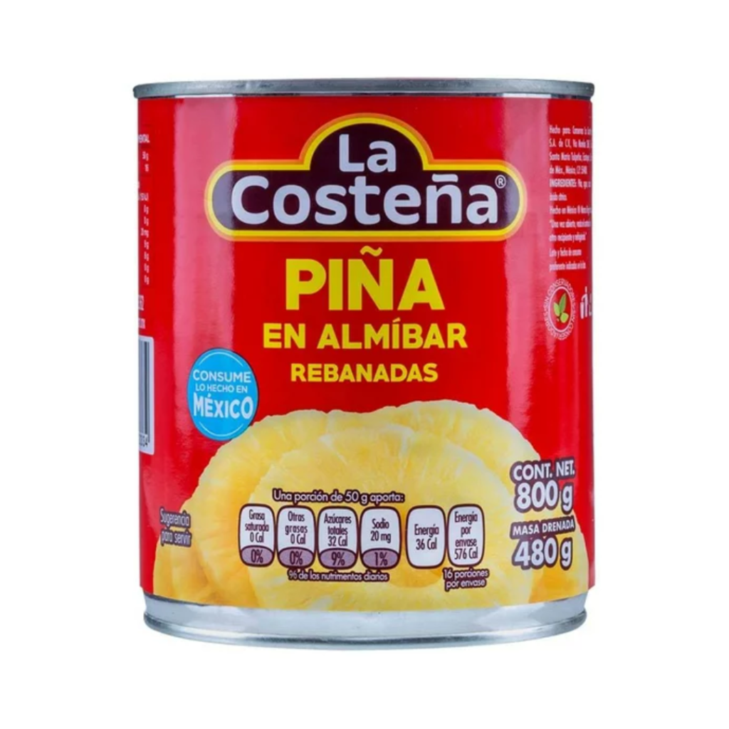 PIÑA REBANADA LA COSTEÑA LATA 800 GRS – Grupo Leal